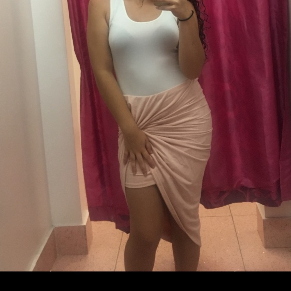 Suede blush skirt